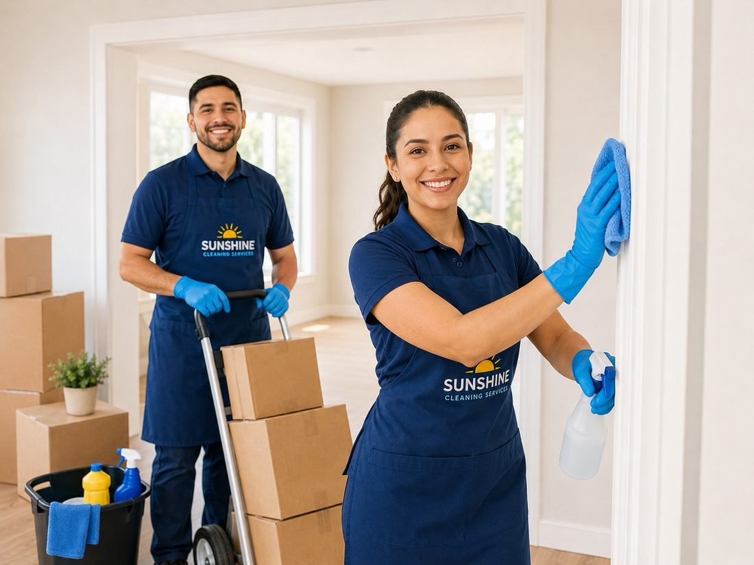 Sunshine Cleaning Services team cleaning during a move in / move out